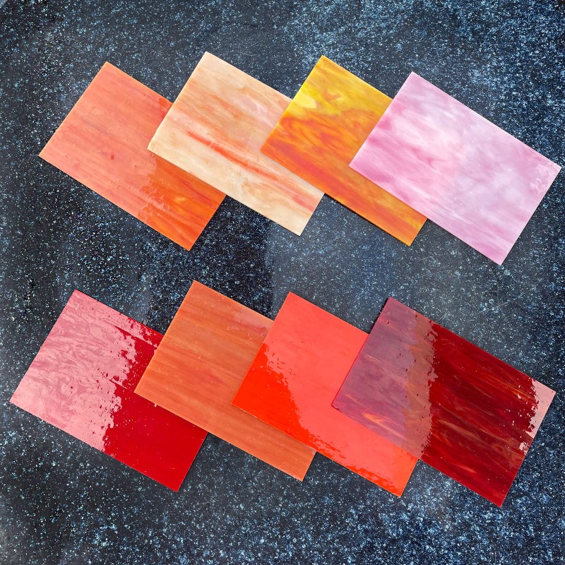 LITMIND 8 Sheets Red Stained Glass Sheets Variety Pack, 4 x 6 inch Glass Mosaic Tiles for Art Crafts, Art Glass Pack, Mixed Colors and Patterns (Shades of Red) - Image 5